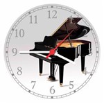 Ficha técnica e caractérísticas do produto Relógio de Parede Banda Instrumentos Piano Clássico