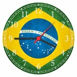 Ficha técnica e caractérísticas do produto Relógio De Parede Bandeira Do Brasil Presentes Decorações