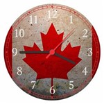 Ficha técnica e caractérísticas do produto Relógio de Parede Bandeira do Canadá Países