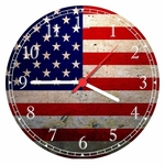 Ficha técnica e caractérísticas do produto Relógio De Parede Bandeira Dos Estados Unidos EUA Presentes Decorações