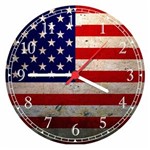 Ficha técnica e caractérísticas do produto Relógio de Parede Bandeira dos Estados Unidos
