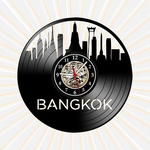 Ficha técnica e caractérísticas do produto Relógio de Parede Bangkok Viagem Turismo Vinil LP Retrô Vintage