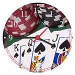 Ficha técnica e caractérísticas do produto Relógio de Parede Baralho Cartas Naipes Jogos Pôquer - Vital Quadros