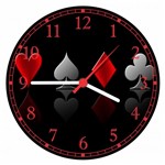 Ficha técnica e caractérísticas do produto Relógio de Parede Baralho Cartas Naipes Jogos - Vital Quadros