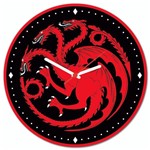 Relógio de Parede Beek - Dragão de 3 Cabeças - House Targaryen - Beek Geek Stuffs
