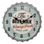 Ficha técnica e caractérísticas do produto Relógio de Parede Best Milk Bottle em Metal - 20x20 Cm