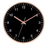 Ficha técnica e caractérísticas do produto Relógio de Parede Black e Cobre 35cm Btc Decor