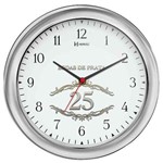 Ficha técnica e caractérísticas do produto Relógio de Parede Bodas de Prata 28cm / Presente Casamento - Ref 6636 - Herweg