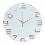 Ficha técnica e caractérísticas do produto Relógio de Parede Branco e Cobre 30,5cm Detached Urban