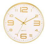 Ficha técnica e caractérísticas do produto Relógio de Parede Branco e Dourado 35,5CM - Mart