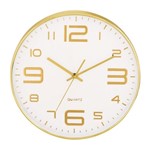Ficha técnica e caractérísticas do produto Relógio de Parede Branco e Dourado Laila 9401 Mart