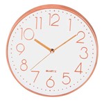 Ficha técnica e caractérísticas do produto Relógio de Parede Branco e Rose 35,5CM - Mart