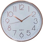 Ficha técnica e caractérísticas do produto Relógio de Parede Branco e Rose Gold Mart 09404 - Mart Collection