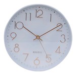 Relógio de Parede Branco Estilo Refinado 25x25cm - Tasco Import
