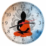 Ficha técnica e caractérísticas do produto Relógio De Parede Budismo Buda Meditação Interiores