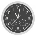 Ficha técnica e caractérísticas do produto Relógio de Parede C/Termômetro e Higrômetro 30cm Preto - Sottile
