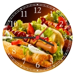 Ficha técnica e caractérísticas do produto Relógio De Parede Cachorro Quente Restaurantes Decorar