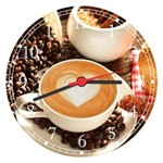 Ficha técnica e caractérísticas do produto Relógio de Parede Café Cafeterias Padarias Gourmet Decorar