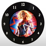 Relógio de Parede – Capitã Marvel - em Disco de Vinil – Marvel Comics - Mr. Rock