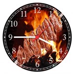 Ficha técnica e caractérísticas do produto Relógio de Parede Carnes Churrasco Churrascaria Gourmet Restaurantes Decorações - Vital Quadros