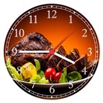 Ficha técnica e caractérísticas do produto Relógio de Parede Carnes Churrasco Churrascaria Gourmet Restaurantes Decorar - Vital Quadros