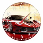 Ficha técnica e caractérísticas do produto Relógio de Parede Carros Ferrari Vermelha Decoração Quartz - Vital Quadros