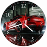 Ficha técnica e caractérísticas do produto Relógio De Parede Carros Ferrari Vermelha Decorar