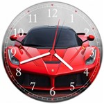 Ficha técnica e caractérísticas do produto Relógio de Parede Carros Ferrari Vermelha Salas - Vital Quadros do Brasil