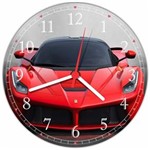 Ficha técnica e caractérísticas do produto Relógio de Parede Carros Ferrari Vermelha