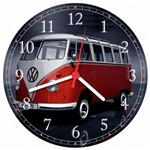 Ficha técnica e caractérísticas do produto Relógio de Parede Carros Kombi Vintage Retrô - Vital Quadros
