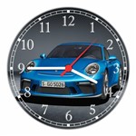 Ficha técnica e caractérísticas do produto Relógio de Parede Carros Porsche Azul Decoração Quartz - Vital Quadros