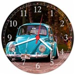Ficha técnica e caractérísticas do produto Relógio de Parede Carros Vintage Fusca Retrô