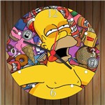 Ficha técnica e caractérísticas do produto Relógio de Parede Cerveja Bar Homer Simpsons Churrasco Gourmet Decoração Quartz - Vital Quadros