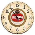 Ficha técnica e caractérísticas do produto Relógio de Parede Cerveja Brahma Chopp Bege em Mdf - 28 Cm