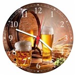 Ficha técnica e caractérísticas do produto Relógio de Parede Cervejas Chop Bebidas Gourmet