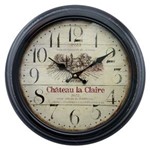 Ficha técnica e caractérísticas do produto Relógio de Parede Chateau La Claire em Metal - 37x37 Cm