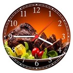 Ficha técnica e caractérísticas do produto Relógio de Parede Churrascarias Carne Assada Restaurantes