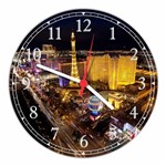 Ficha técnica e caractérísticas do produto Relógio de Parede Cidade Las Vegas Decoração Quartz - Vital Quadros