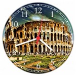 Ficha técnica e caractérísticas do produto Relógio de Parede Cidades Coliseu Roma Itália Decorar - Vital Quadros