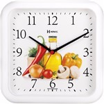 Ficha técnica e caractérísticas do produto Relógio de Parede 23 Cm Cozinha Decorativo Frutas Herweg Ref - 660001 - Branco ( 1 Ano de Garantia )