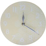 Ficha técnica e caractérísticas do produto Relógio de Parede 22cm Mdf Cazza Geométrica Bege