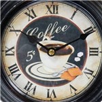 Ficha técnica e caractérísticas do produto Relógio de Parede Coffe em Metal e Vidro - 3x3 Cm