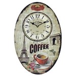 Ficha técnica e caractérísticas do produto Relógio de Parede Coffe Paris - The Home - Bege Claro