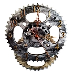 Ficha técnica e caractérísticas do produto Relógio de Parede com Engrenagem Pinhão Coroa de Moto Decor - Black Gold