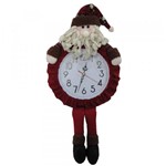 Relógio de Parede com Papai Noel Pelúcia de Luxo com 60cm de Altura CBRN0449 CD0082 - Commerce Brasil