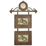 Ficha técnica e caractérísticas do produto Relógio de Parede com 2 Porta Retratos Oldway - Metal - 65x40 Cm