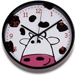 Ficha técnica e caractérísticas do produto Relógio de Parede Cow 22cm EG6919A- YP77 Ricaelle