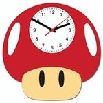 Ficha técnica e caractérísticas do produto Relógio de Parede Criativo Cogumelo Vermelho Super Mario