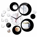 Ficha técnica e caractérísticas do produto Relógio de Parede Criativo com Espelhos - Preto - Aladimshop