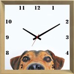 Relógio de Parede Criativo Pet Cachorro Espiando 30x30cm - Decore Pronto